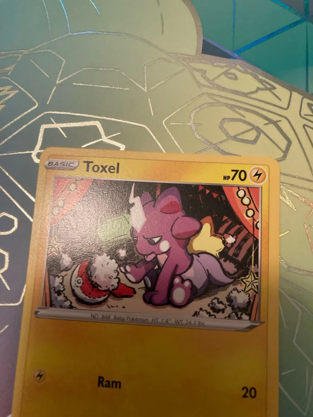 No scratches or dents! Pokemon Toxel Trading Card - Yellow and Purple Artwork